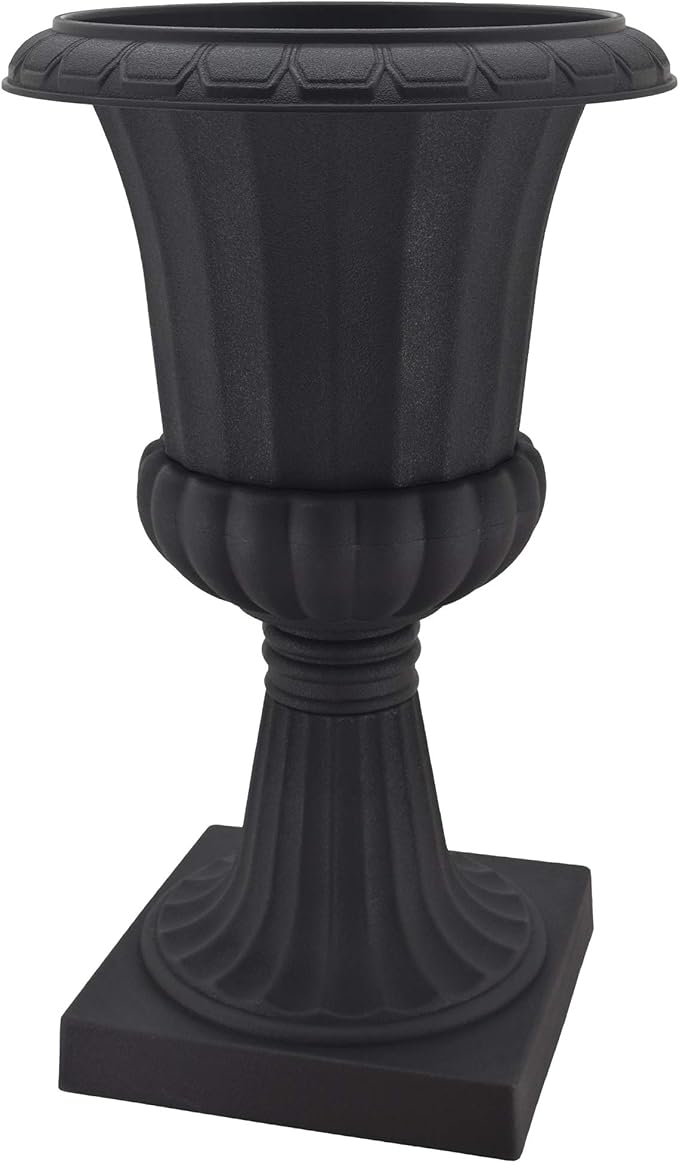 Arcadia Garden Products Black Deluxe Plastic Urn 22"x36" 2 Pack