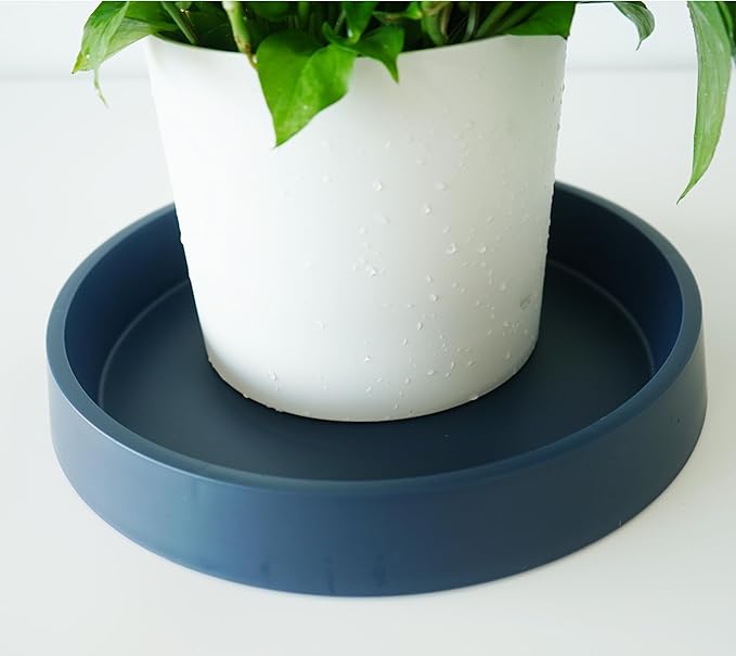 4 Pack Plant Saucer Tray for Ceramic Plastic Pots, 6 inch Plant Saucers for Indoors, Pot Saucers Trays, Flower Planter Water Drip Trays for Pots Base (6", Blue)