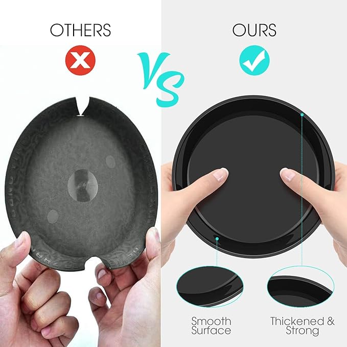 6 Pack Plant Saucer 12 14 16 18 20 22 Inch Plastic Plant Tray, Sturdy and Durable Flower Pot Container Accessories Plant Pot Saucers for Indoor and Outdoor (16 Inch, Black)