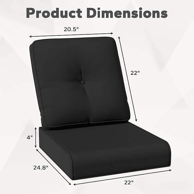 Joyside Outdoor Chair Cushions Set, 22x25/22x24 Inch Patio Furniture Deep Seat Cushions, Water Resistant & Thick Cushion, Outdoor Replacement Cushions for Seat and Sofa
