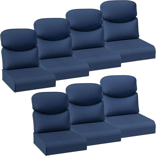 Joyside Outdoor Chair Cushions Set, 24x24 Inch Smile Patio Furniture Cushions, 6’’ Thick, Water Resistant & Fade Resistant, Outdoor Replacement Cushions for Seat and Sofa