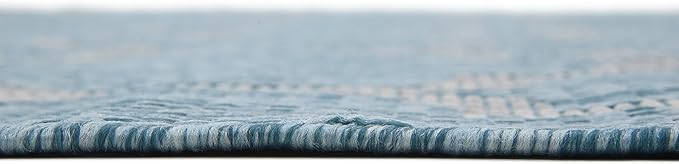 Unique Loom Outdoor Trellis Collection Area Rug (7' 1" x 10' Rectangle, Aquamarine/ Gray)