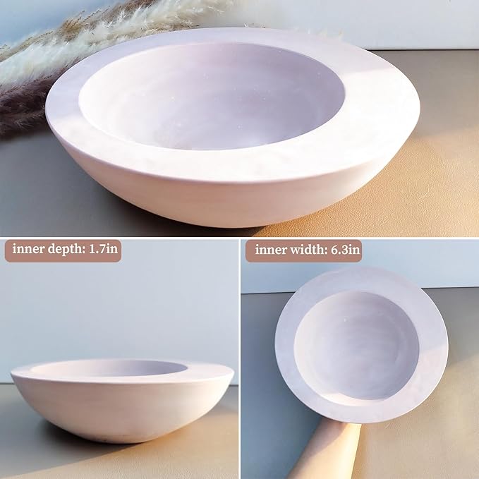 Wehous Large Round Container Mold, Silicone Irregular Bowl Storage Resin Concrete Molds, Candle Holder Succulent Planter Jewelry Trinket Tray Plate Mold DIY Epoxy Resin Casting Plaster Cement Decor