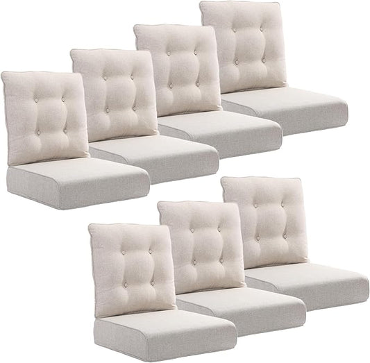 Joyside Outdoor Chair Cushions Set, 22x25/22x24 Inch Patio Furniture Cushions, 6’’ Thick, Water Resistant & Fade Resistant, Outdoor Replacement Cushions for Seat and Sofa