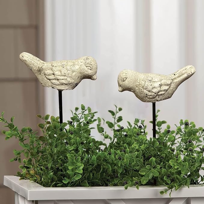 MUAMAX 2 Pcs Miniature Bird Decorative Stakes Mini Bird Picks Figures Fairy Garden Accessories Succulent Plant Flower Pots Decor Bonsai Ornaments Micro Landscapes Decor