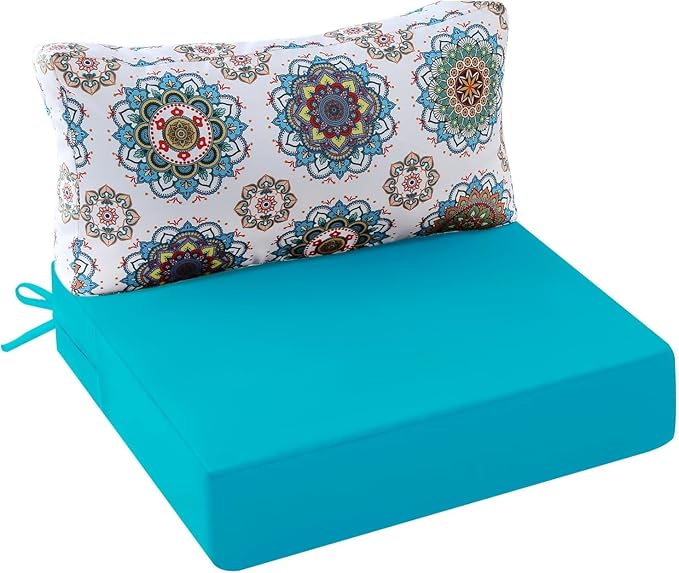Outdoor Cushions for Patio Furniture, Outdoor Seat and Back Cushion, Waterproof Hampton Bay Deep Seat Replacement Couch Cushions for Lawn Garden, 26.5x26.5 Inch