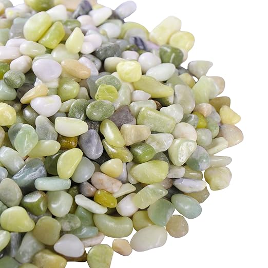 Calofulston 10 lb Small Pebbles for Indoor Plants, 3/8 Inch Decorative Rocks for Lucky Bamboo Plants Pot, Succulent, Vase, Cactus, Landscaping, Polished Jade Rocks for Plants Indoor, Green
