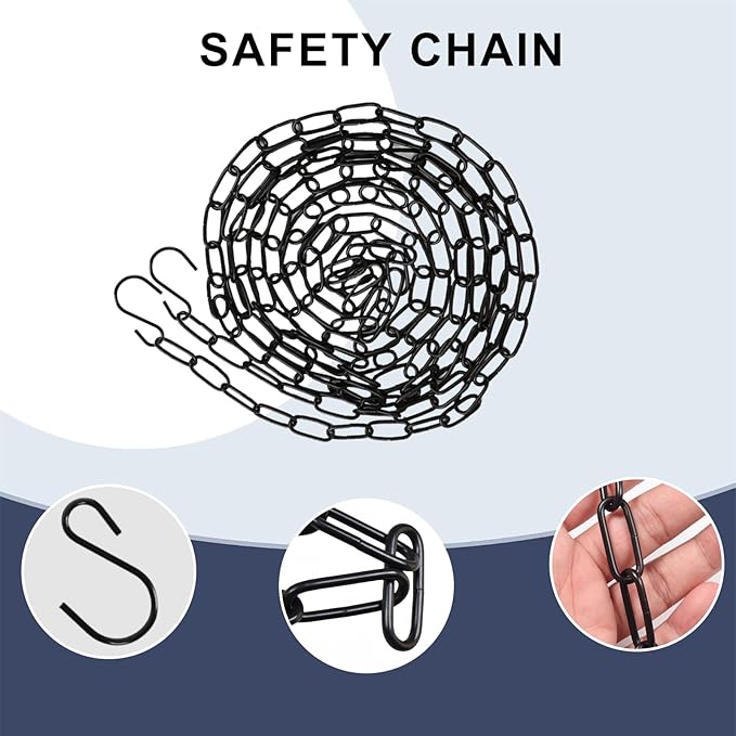 10 Inch Black Hanging Chains with Hooks, Garden Plant Hangers for Hanging Bird Feeders, Billboards, Chalkboards, Basket, Planters, Lanterns, Wind Chimes and Decorative Ornaments Etc-6Pack