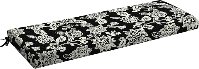 Arden Foam Outdoor Bench Cushion, 48 x 18, Made with ProFoam, Rain-Proof, Fade Resistant, Ashland Black Jacobean