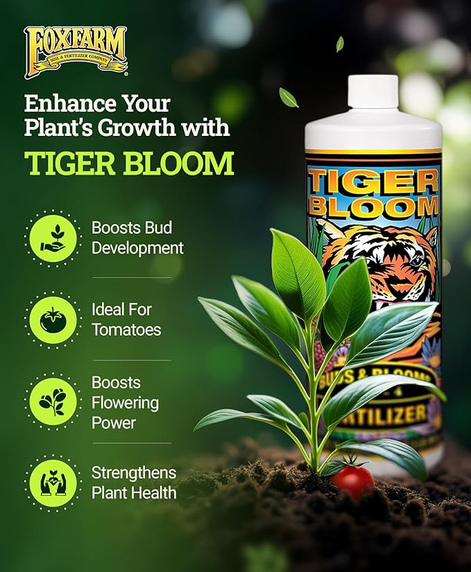 FoxFarm Fertilizer Soil Trio Liquid Nutrient: Tiger Bloom, Grow Big, Big Bloom Quart Bottles - (Pack of 3-32 oz)