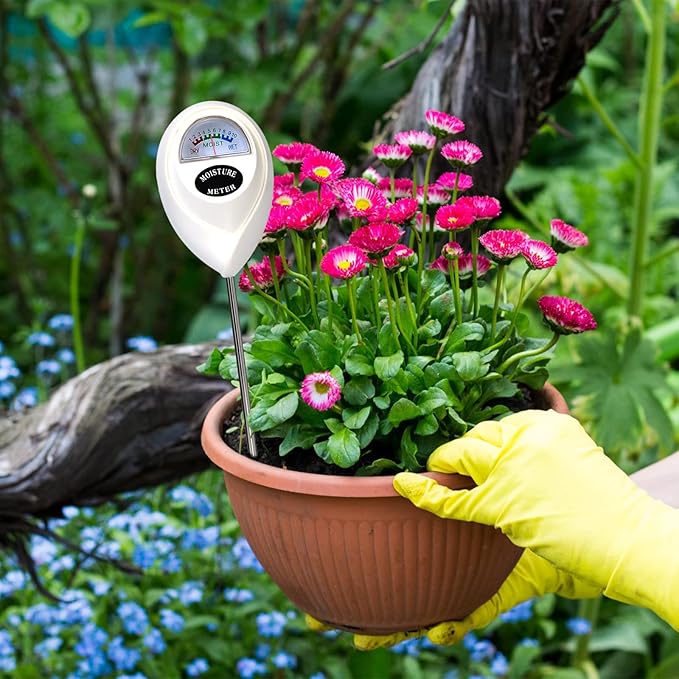 ONEDONE Moisture Meter, Soil Moisture Meter with Cleaning Cloth for House Plants, Gardening, Farming, Indoor and Outdoor Plants
