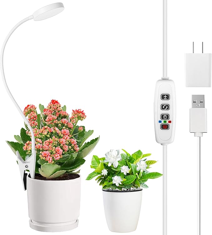 Grow Light for Indoor Plants Full Spectrum Plant Grow Lights 72 LED Plant Light Grow Lamp for Indoor Growing Pot Clip LED Plant Lamp (White, 1)