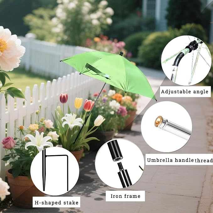 Upgraded Plant Umbrella Shade Cover for Outdoor Plants, 26" Larger Garden Plant Umbrella Shade with Adjustable Height & Angle,40'' Sun Shade for Plants, Potted Plant, Garden Beds