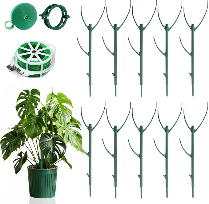 10 Pack Stackable Monstera Plant Support, Garden Plant Support Stakes for Indoor Outdoor Plants, Climbing Plant Support Structures Plant Holder Stick Moss Pole for Support Tall Potted Plants
