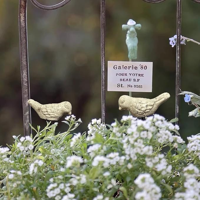 MUAMAX 2 Pcs Miniature Bird Decorative Stakes Mini Bird Picks Figures Fairy Garden Accessories Succulent Plant Flower Pots Decor Bonsai Ornaments Micro Landscapes Decor