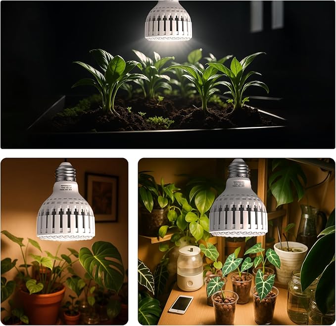 GooingTop Grow Bulb for Plants Indoor Growing,LED 18W (150Watts Equiv) 5000K White Full Spectrum Plant Lamp with More Heat Output for Garden Inside Plant Growth,2 Pack