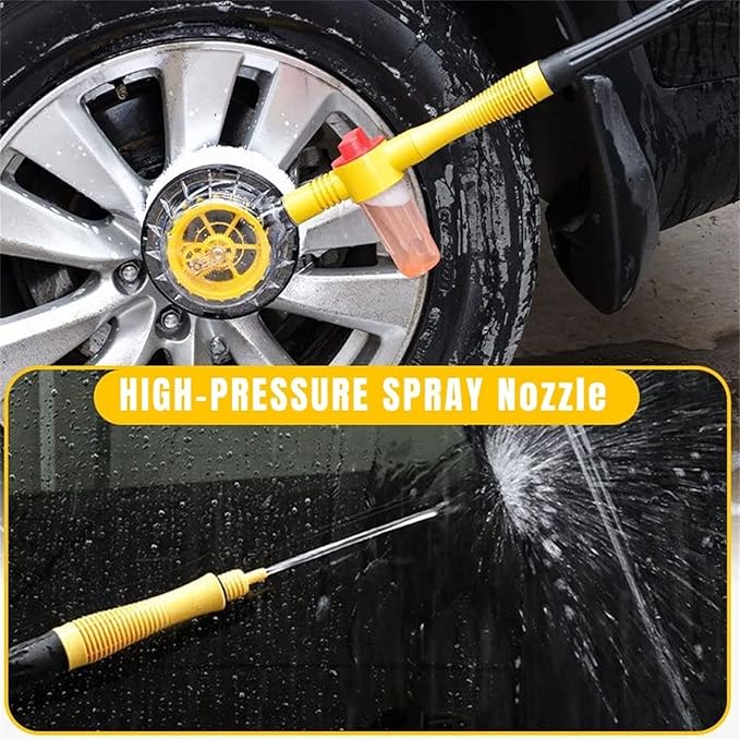 2023 New Auto Rotating Retractable Car Wash Brush, Car Wash Brush with Long Handle, 360° Spin Car Mop Automatically Foams Car Wash Kit, Removable Microfiber Car Cleaning Brush for Car RV Truck Garden