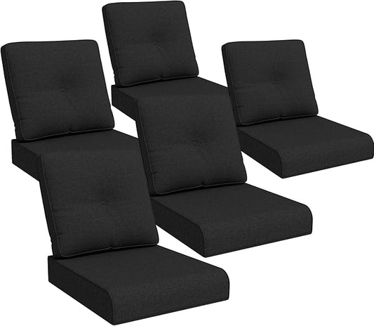 Joyside Outdoor Chair Cushions Set, 22x25/22x24 Inch Patio Furniture Deep Seat Cushions, Water Resistant & Thick Cushion, Outdoor Replacement Cushions for Seat and Sofa