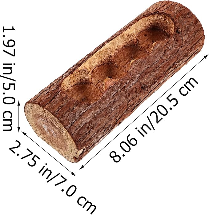 GANAZONO Wooden Pile Candle Stand Natural Log Plant Pot Creative Balcony Flower Pot Holder for Home Decor Garden Tabletop Ornament
