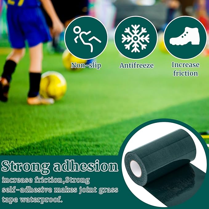 1 Roll 6 in x 16.5 ft Double Sided Turf Tape Artificial Grass Tape Self Adhesive Grass Rug Tape Artificial Turf Tape for Lawn Garden Carpet Connecting Outdoor Carpet