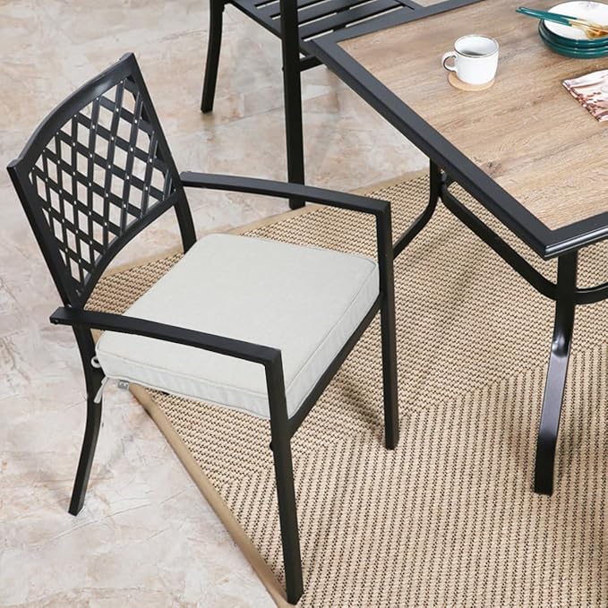 FUNHOME Outdoor Chair Cushions 18x18 Inch,Set of 2,Water Resistant Chair Pads with Ties,Square Seat Cushion 18"x18"x2.5",Patio Chair Cushion for Garden,Backyard Furniture(Cloud Gray)