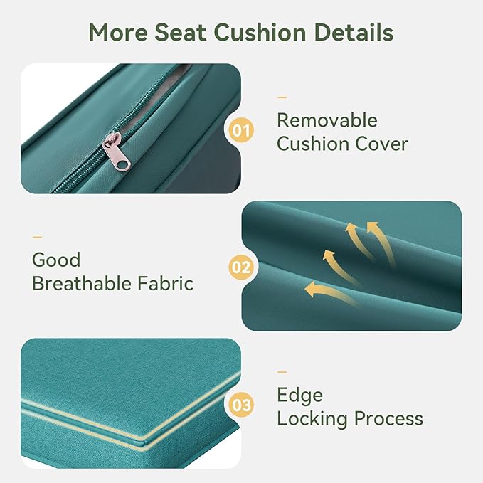 Replacement Cushions for Outdoor Furniture, 7-Piece Outdoor Cushions for Patio Furniture, Deep Seat, Waterproof & Fade Resistant Couch Cushion for 4-Seat Patio Conversation Sets, Sky Blue