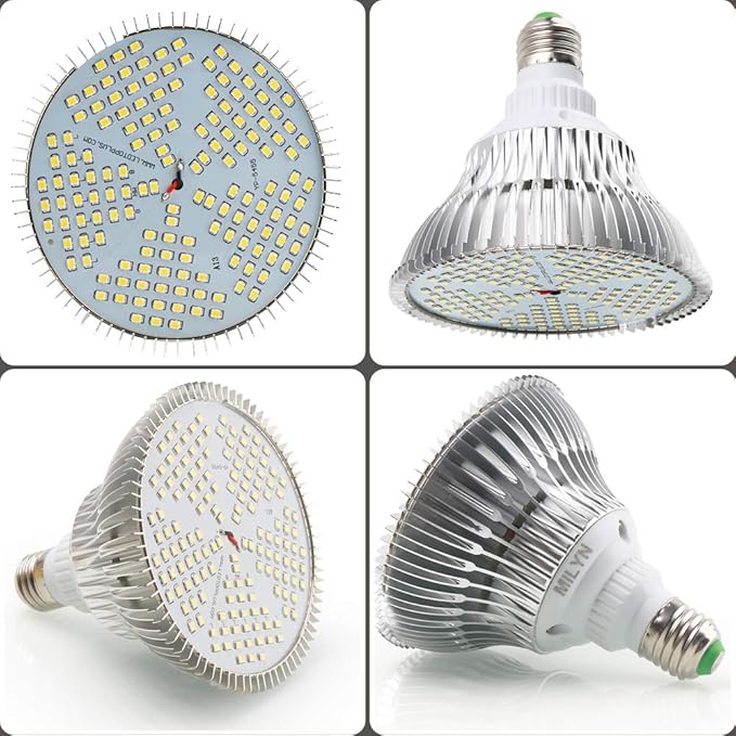 MILYN 2 Pack 100W Led Grow Light Bulb, Pure Warm Full Spectrum Grow Lights for Indoor Plants, E26 Grow Bulb for House Garden Hydroponics Succulent Seed Starting, Growing, Flower| 150LEDs Lamp
