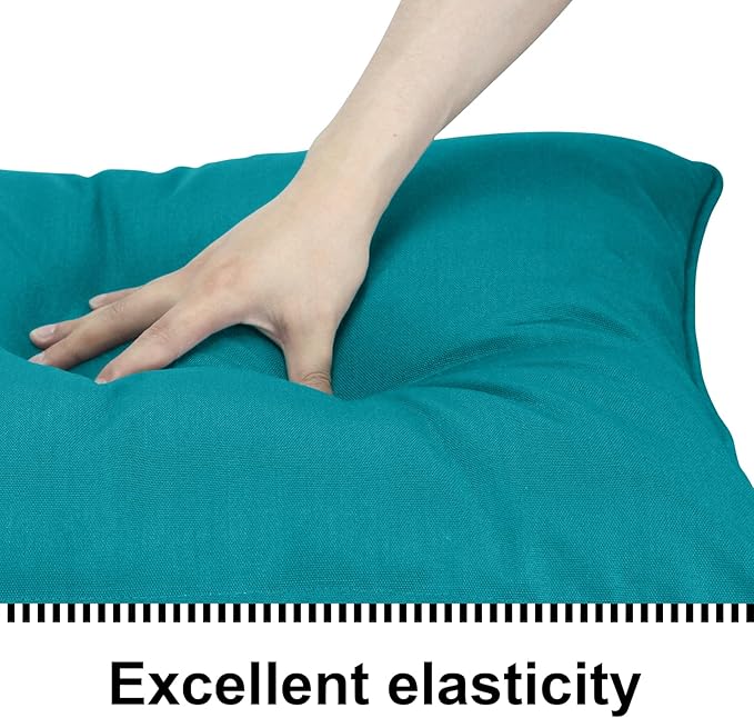 Deep Seat Cushions, Outdoor Cushions, Patio Furniture Cushions, Deep Seat & Back Cushion Patio Cushions for Backyard Couch Sofa Fade Resistant (24x24x4 inches 3 Sets, Solid Aqua Green)