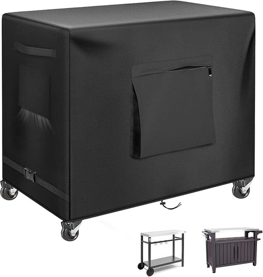 Kovshuiwe Outdoor prep Table Cover 52 inch for Keter Unity XL Outdoor Rolling Table Cart, Heavy Waterproof for Grill Dining Kitchen Cart Protective, Patio Food Prep Station, 54" L x 21.2" W x 35" H