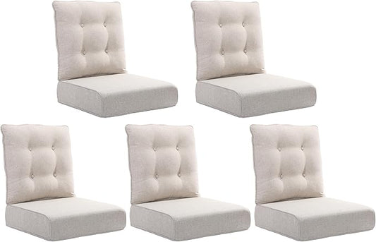 Joyside Outdoor Chair Cushions Set, 22x25/22x24 Inch Patio Furniture Cushions, 6’’ Thick, Water Resistant & Fade Resistant, Outdoor Replacement Cushions for Seat and Sofa