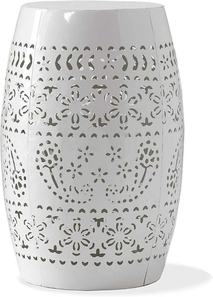 Christopher Knight Home Ruby Outdoor 12" Iron Side Table, White