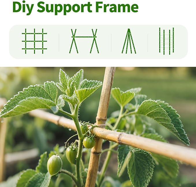 36 Pcs Plant Stakes, 16 Inches Natural Garden Bamboo Sticks, Plant Support Stakes for Indoor & Outdoor Plants, Orchid Tomato Vegetable Stakes for Garden