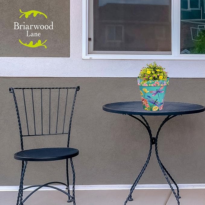 Briarwood Lane Summer Planter 8.5" x 8.5" x 8.5" Dragonfly Garden Small for Summer Planter