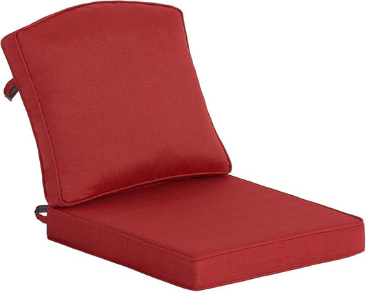 20"x21.5" Outdoor Deep Seat Patio Cushions Set of 1, Outdoor Chair Cushions Bottom Resilient Foam Filling Water-Resistant UV Resistant Weather Resistant with YKK Zippers,Chili