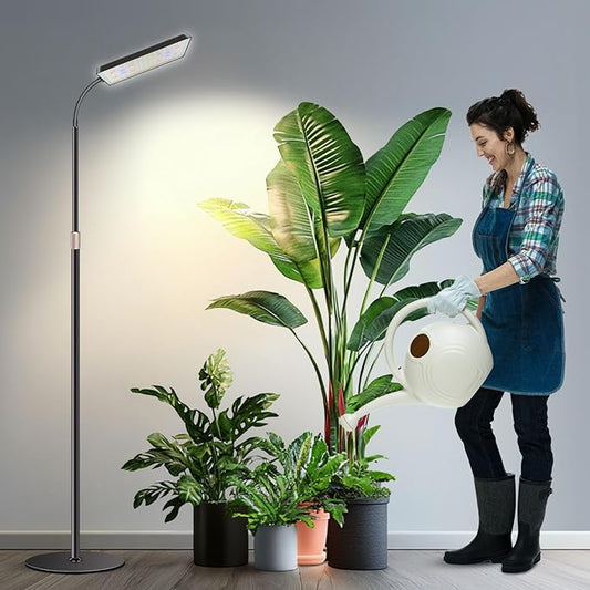 Wiaxulay Floor Plant Lights for Indoor Growing, 153 LED Full Spectrum Grow Light with Stand, Height Adjustable 24-68 in,4/8/12/16H Timer, 3 Lighting Modes,5 Brightness for Growing Large Tall Plants