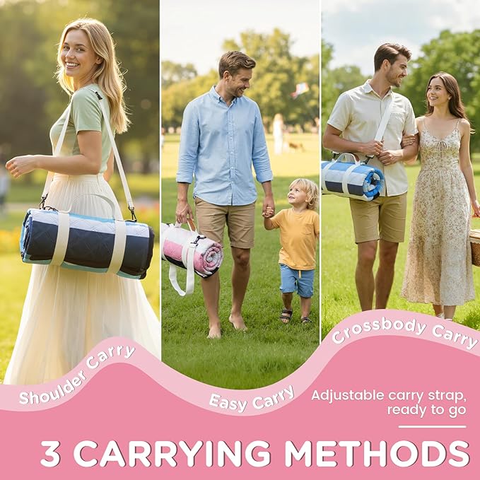 Waterproof Picnic Blanket Outdoor Girlfriend Gf Gifts for Her Women Sweetest Day Boyfriend 1 One Year Anniversary Meaningful Cute Romantic Xmas First Valentines Men Him Bf
