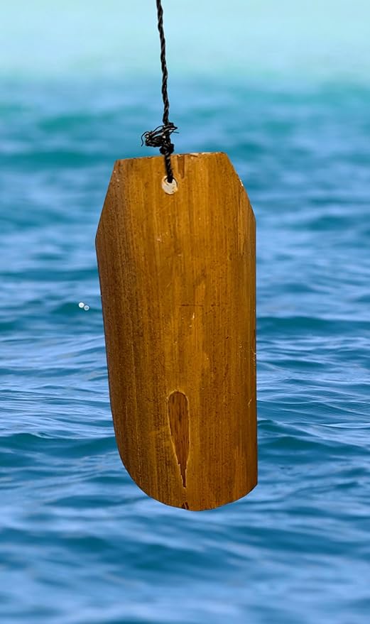 Large Lighthouse Bamboo Windchime – Black and White Light House Topper with Beautiful Chimes – Hanging Outdoor Garden Porch Décor – Deep Relaxing Calming Tones – 43” Overall Length