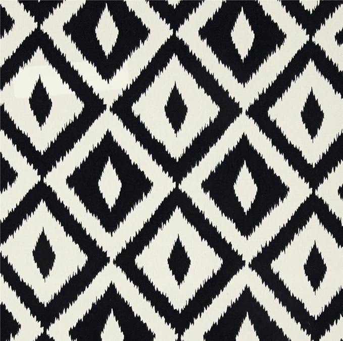 RSH DECOR: 3-Piece Wicker Tufted Cushion Set | for Large Wicker Sets | Outdoor Loveseat & U-Shaped Seat Cushions | Water & Fade-Resistant Spun Fabric | Black & White Aztec