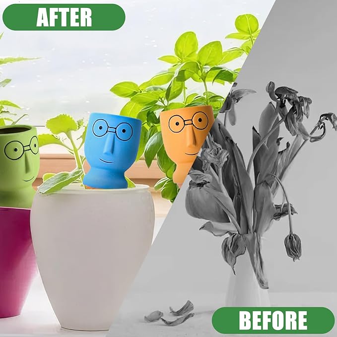 Terracotta Watering Spikes, 4PCS Self Watering Globes, Slow Release Self Watering Planter Insert, Plant Watering Globes for Indoor and Outdoor Plants