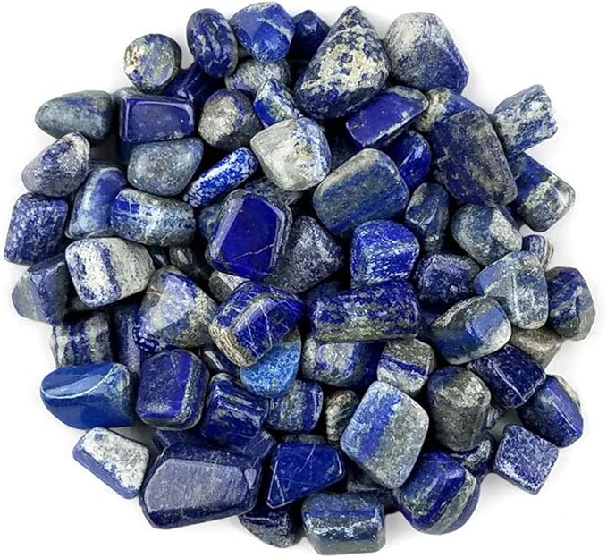 IMALY Lapis Lazuli Tumbled Chips Stone Polished Crushed Healing Crystal Quartz Pieces Irregular Shaped Stones for Home Decorative Stones Vases Plants Succulents 0.5lb