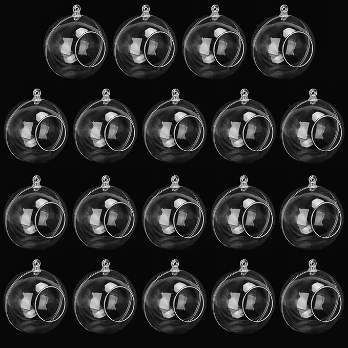 19 Pcs 4.72 Inch Hanging Tealight Candle Holder, Hanging Tealight Holder Globe for Wedding, Christmas, Party, Centerpiece Accessory and Home Decor by KUKLIPJIM.