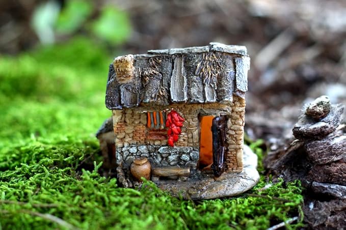 Top Collection Enchanted Story Garden and Terrarium Southern Style Fairy House Outdoor Decor with Light