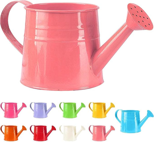 Watering Can Gardening Tool Accessories, Sprinkling Can 1L Metal Flower Garden Watering Can for Outdoor Indoor Plants Lawn Garden (Light Pink)