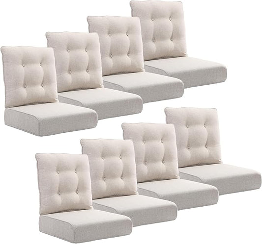 Joyside Outdoor Chair Cushions Set, 22x25/22x24 Inch Patio Furniture Cushions, 6’’ Thick, Water Resistant & Fade Resistant, Outdoor Replacement Cushions for Seat and Sofa