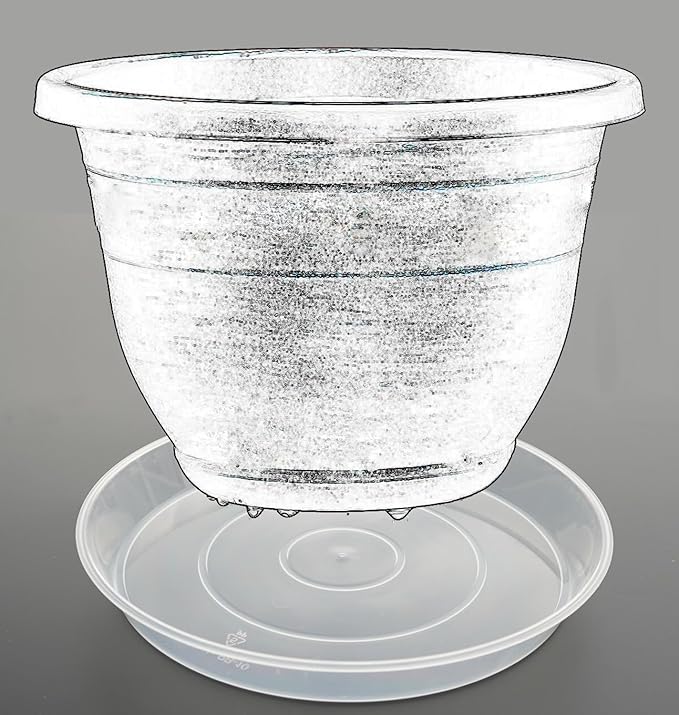 Plant Saucer Tray, 12inch 6 Pack Plastic Plant Saucers for Indoors Outdoor, Heavy Duty Drainage Drip Water Trays for Planter Pots Flower, Clear Pot Saucers Trays for Pots Base