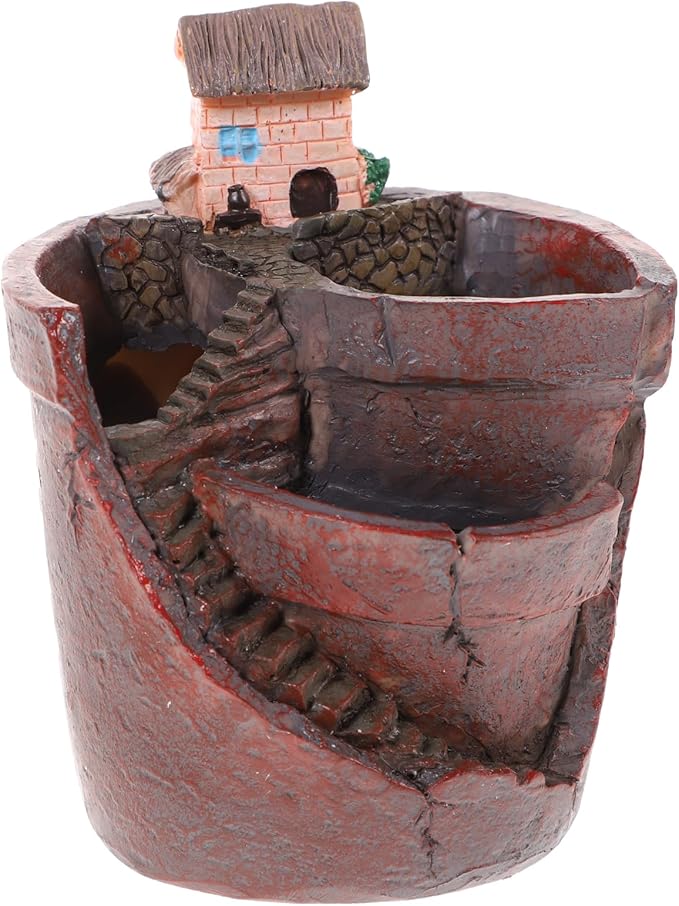 BESPORTBLE Fairy Garden Pots and Planters, Funny Succulent Plant Pot with Drainage Hole Tiny Creative Flowerpot for Indoor Plants/Succulent/Cactus, 4.68 * 3.5inch