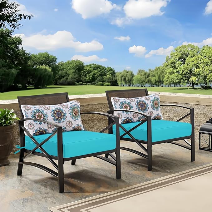 Outdoor Cushions for Patio Furniture, Outdoor Seat and Back Cushion, Waterproof Hampton Bay Deep Seat Replacement Couch Cushions for Lawn Garden, 28.5x28.5 Inch