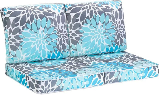 JMGBird Premium Outdoor Cushions Set - 22"x22" Complete 4-Piece Deep Seat Outdoor Chair Cushion for Patio Furniture