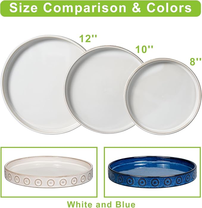Plant Tray for Pots - Ceramic Plant Saucer for Indoors Outdoors 7.5 Inch Plant Water Catcher Tray Plant Drainage Dray Decorative Flower Pot Saucer Plant Plates to Catch Water White