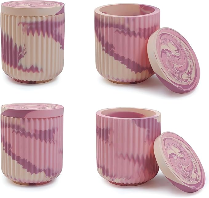 Cup Shape Candle Jar Silicone Mold with Lid, Handmade Storage Bowl Resin Mould, Flower Pot Vase Concrete, DIY Plaster Cast Cement Rings Jewelry Storage Box Mold (High Vertical)